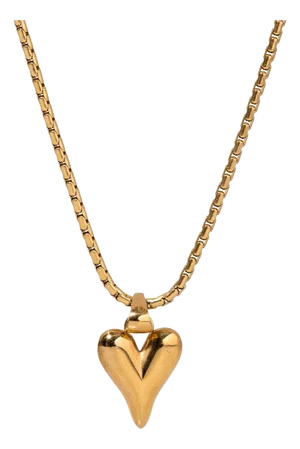 Infinite Love Heart Pendant Gold Statement Necklace