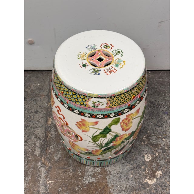 Chinese Famille Rose Ceramic Garden Stool, Vintage For Sale - Image 9 of 12