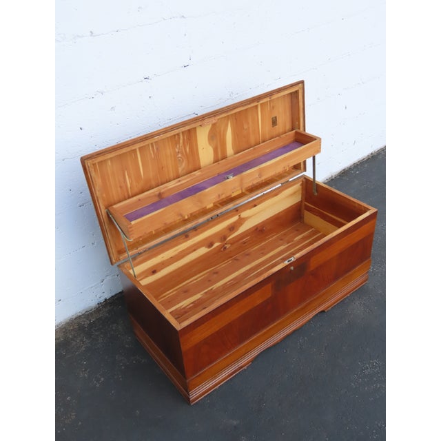 Cavalier Art Deco Waterfall Inlay Small Cedar Chest Blanket Trunk 6884 For Sale - Image 11 of 12