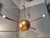 Mid-Century Modern Chandelier in Copper Brass and Colored Glass 4 Copper Cones For Sale - Image 3 of 18