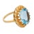 1980s Vintage 14.00 Carat Aquamarine 14k Yellow Gold Cocktail Ring, Size 9.5 For Sale - Image 5 of 7