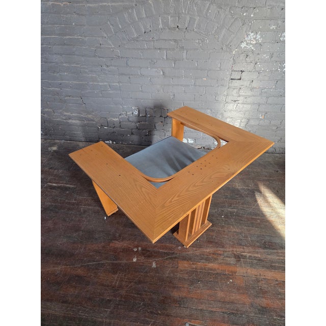 Sculptural Frank Lloyd Wright Style Oak Chair For Sale - Image 13 of 14