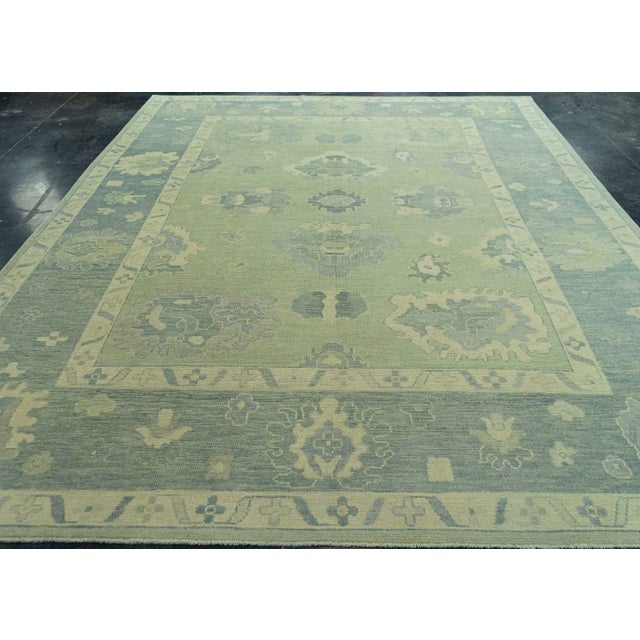 Turkish Oushak Rug 9'2" x 11'10" #19054 For Sale - Image 4 of 8