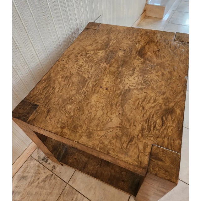 Midcentury Burlwood Side Table Milo Baughman for Lane For Sale - Image 11 of 14