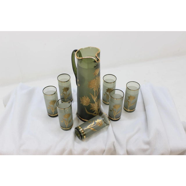 Jug and 7 Glasses by Bohemia Glass, 1970s, Set of 8 For Sale - Image 4 of 11