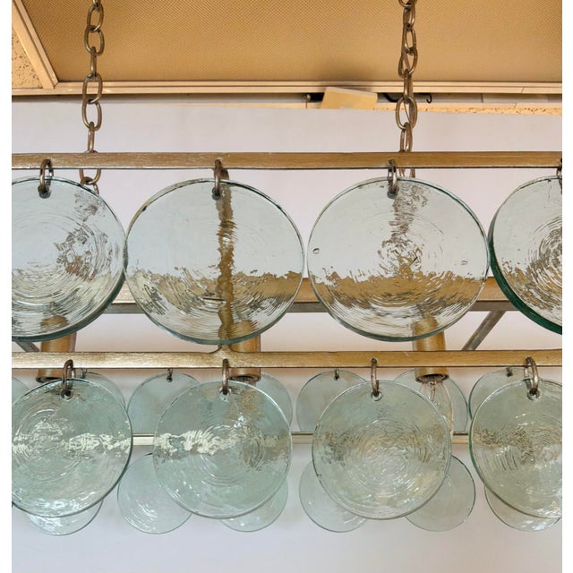 2020s Currey & Company Modern Glass Disc Settat Chandelier For Sale - Image 5 of 6