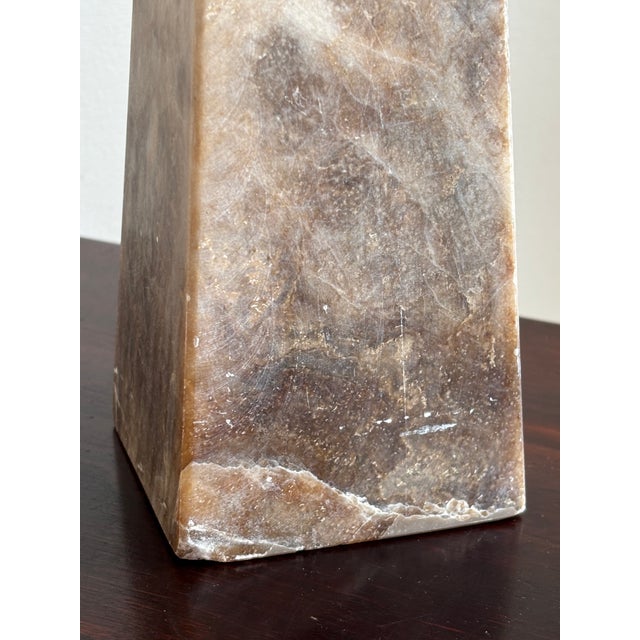 Large 17.5" Neoclassical Style Sculptural Onyx Obelisk For Sale - Image 10 of 18