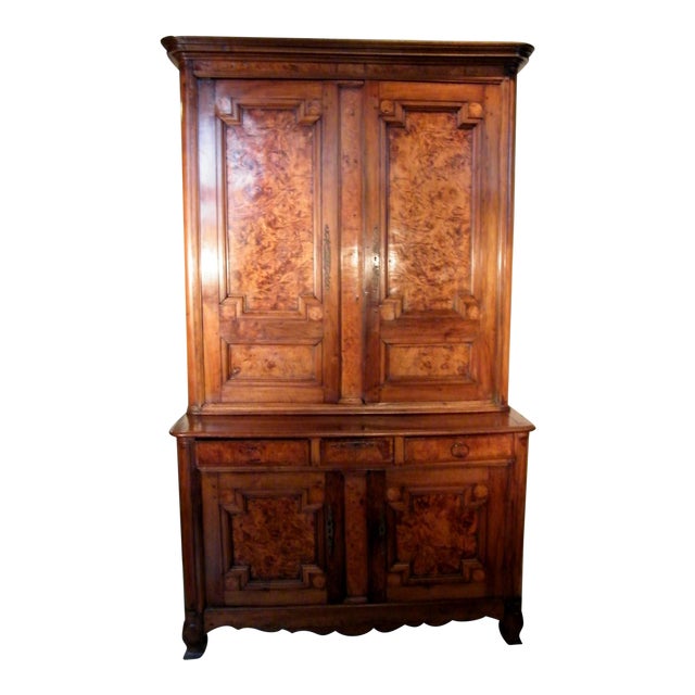Late 18th Century Antique French Elm Burl Linen Cabinet Chairish
