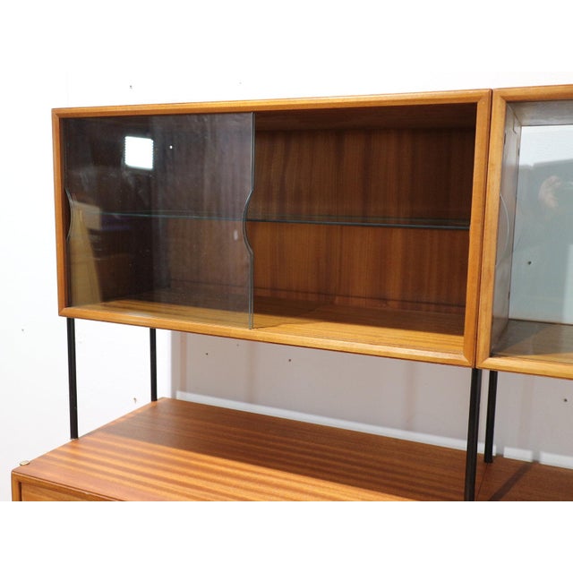 Wood Mid Century Modern Vintage Display China Cabinet by Vanson For Sale - Image 7 of 15