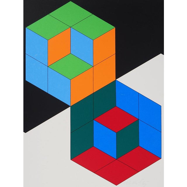 Victor Vasarely, Composition cinétique Bi Hexa, Screen Print For Sale - Image 4 of 7