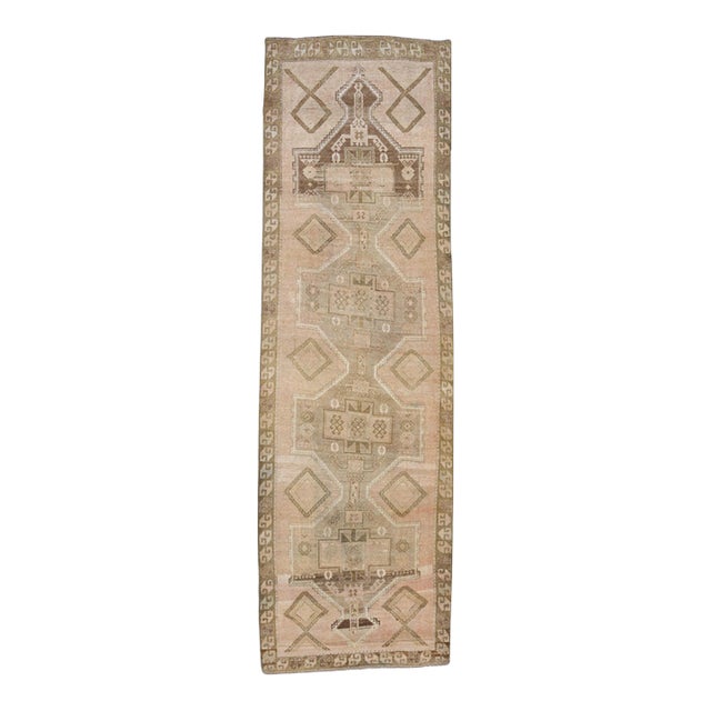 1970s Vintage Handmade Wool Cotton Turkish Area Rug For Sale