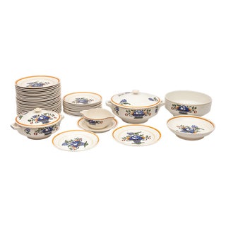 Earthenware Dinner Service from Lunéville, 1890s For Sale