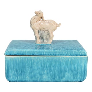 Art Deco Ceramic Box from Vallauris, 1930s For Sale