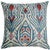 Mid-Century Modern Blue Ikat Silk Velvet Throw Pillow 20x20 | Handmade Designer Accent Pillow For Sale - Image 3 of 4