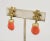 Trifari Vintage 1960s Signed Trifari Asian Style Faux-Coral Drop Clip Earrings- 2 Pieces For Sale - Image 4 of 9