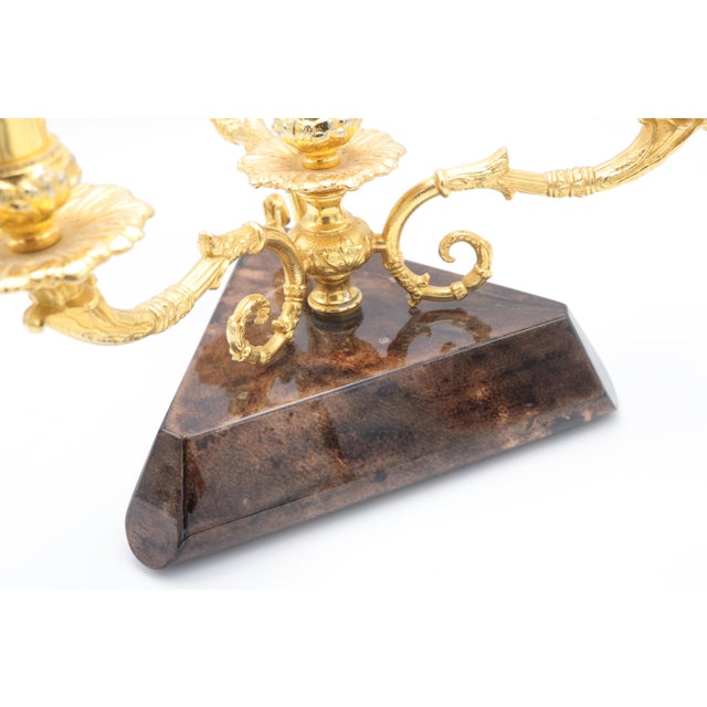 1960s 1960s Aldo Tura Modernist Three-Arm Candelabrum For Sale - Image 5 of 5