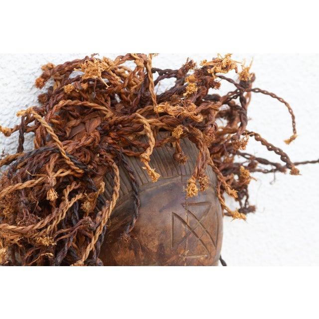 1950s Tribal African Mask W/ Textured Hair For Sale - Image 5 of 7