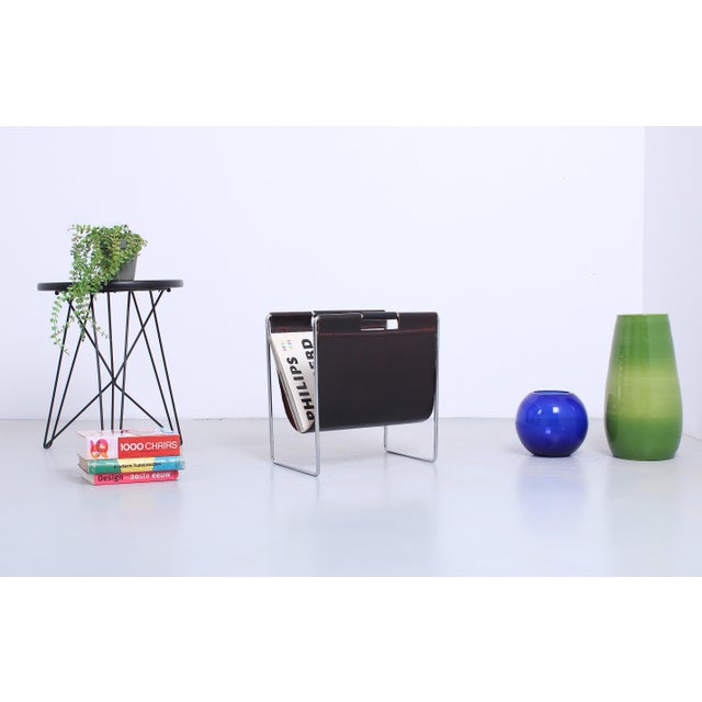 Dadime Leather Magazine Holder by Brabantia, 1970s For Sale - Image 4 of 14