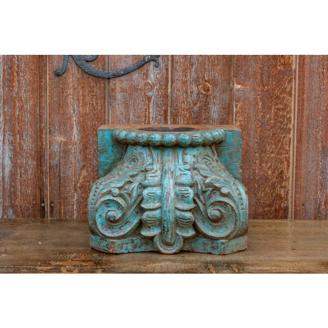 Turquoise Shamri Indian Architectural Candle Holder For Sale - Image 8 of 8