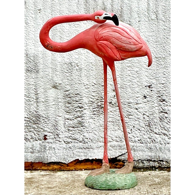 Mid-Century Modern Vintage Mid-Century Modern Monumental Fiberglass Tall Flamingo For Sale - Image 3 of 6