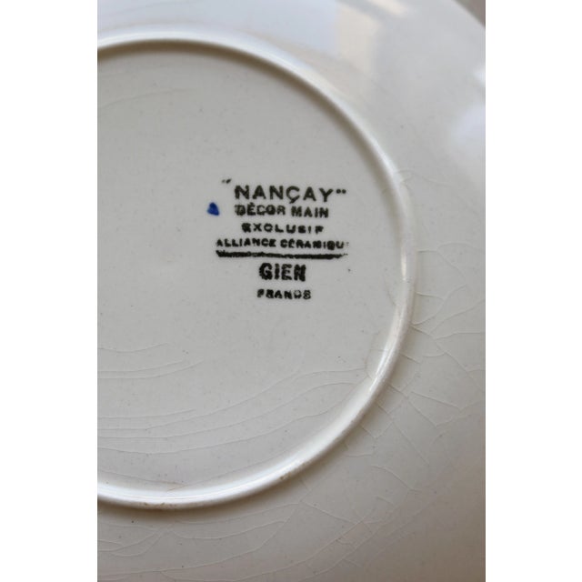 Suite of 6 dessert plates Earthenware 1960s-1970s Gien factory, France Nancay model, hand painted Very good used condition...