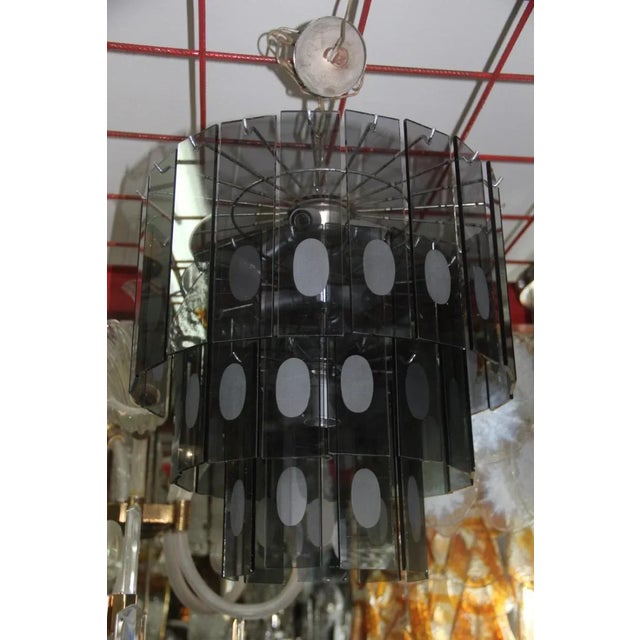 1970s Italian Grey Glass Chandeliers, 1970s, Set of 2 For Sale - Image 5 of 5