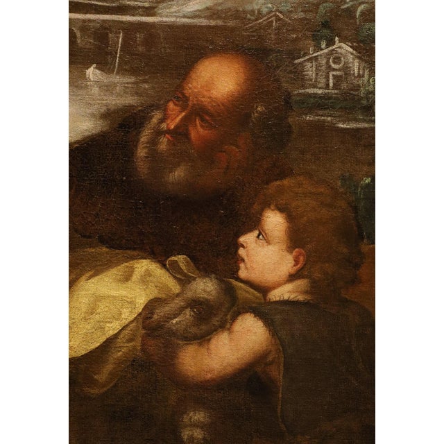School of Titian, The Holy Family with the Infant Saint John the Baptist, 17th Century, Oil Painting on Canvas, Framed For Sale - Image 11 of 15