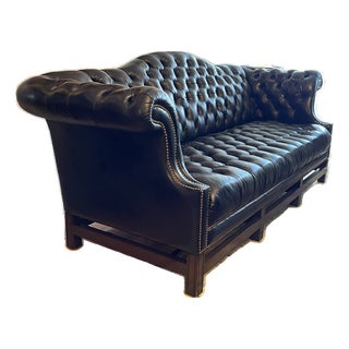 Chesterfield Sofa Calfskin Nappa Leather For Sale