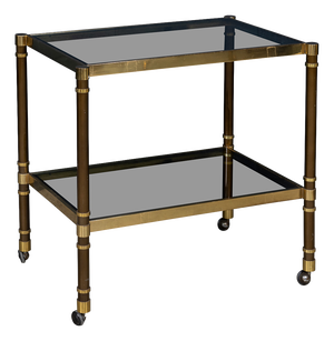 Vintage Italian Brass Framed Drinks Trolley, 1980