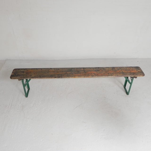 Folding Bench in Steel and Pine, 1960s For Sale - Image 11 of 18