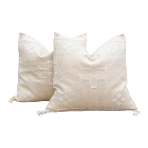 Pair of Large Silk Pearl Plaster Pillows