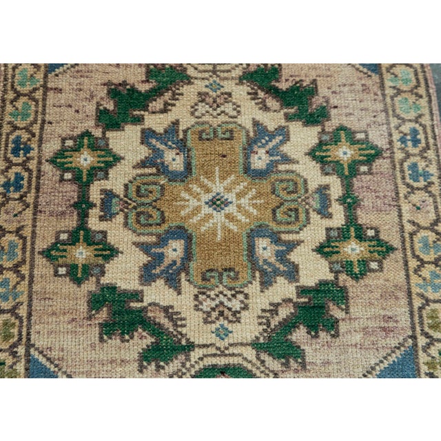 Early 21st Century Turkish Mini Rug Oriental Hand Knotted Vintage Rug 1'8" x 3' #20740 For Sale - Image 5 of 8