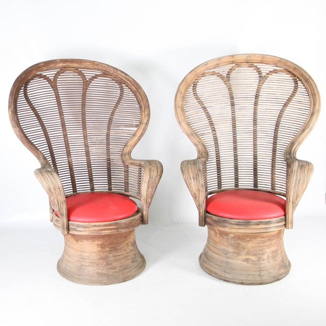 Set of Rattan Bergere Chairs, 1970s For Sale - Image 4 of 7