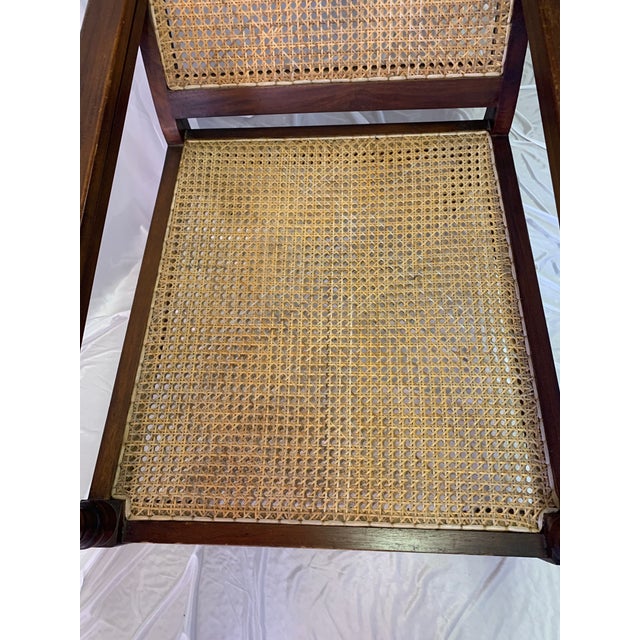 Vintage Reproduction 18th Century Style Caned Planter’s Chair For Sale - Image 12 of 12