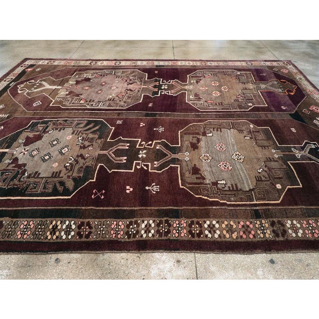 Galerie Shabab Collection Mid-20th Century Handmade Turkish Anatolian Tribal Room Size Carpet For Sale - Image 4 of 8