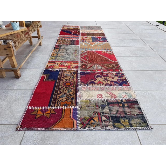 1960s Mid 20th Century Red Oushak Anatolian Floral Runner For Sale - Image 5 of 10