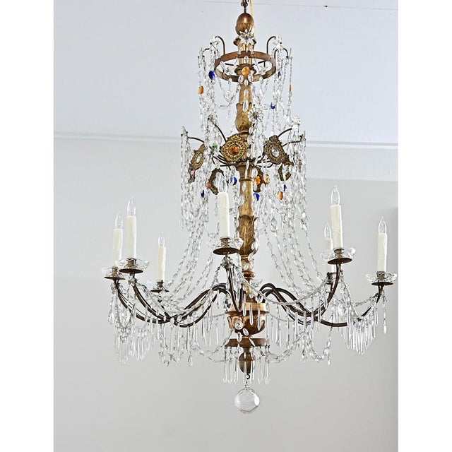 Italian 18th Century Massive Giltwood and Crystal Chandelier For Sale In Baton Rouge - Image 6 of 18