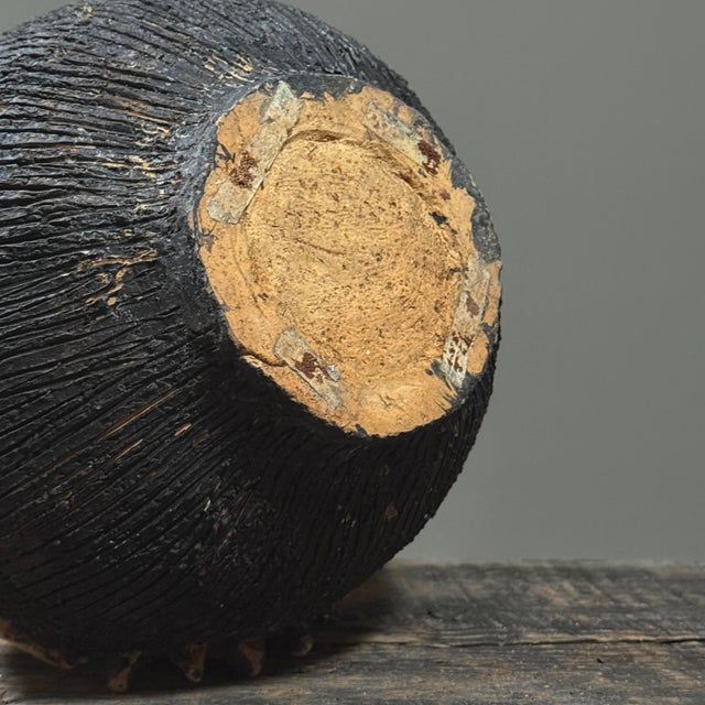 Vintage Brutalist Raku Fired Sculptural Vase For Sale - Image 12 of 12