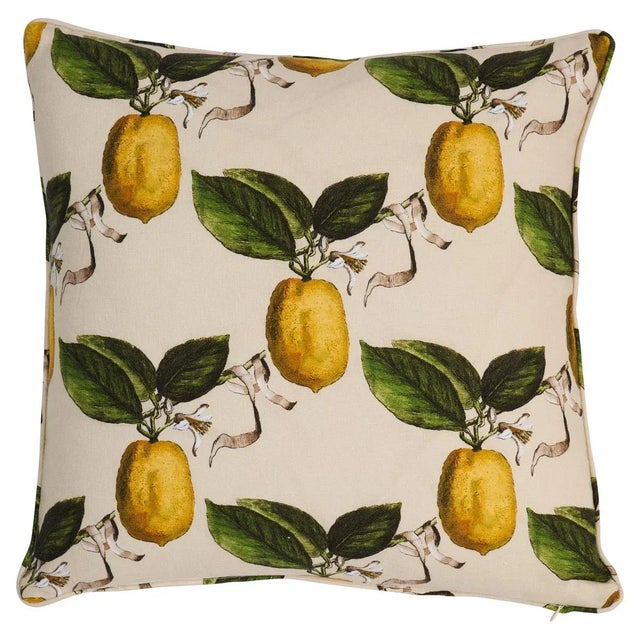 This pillow features Le Citron by Johnson Hartig for Libertine for Schumacher with a self-welt finish. Le Citron in sky is...
