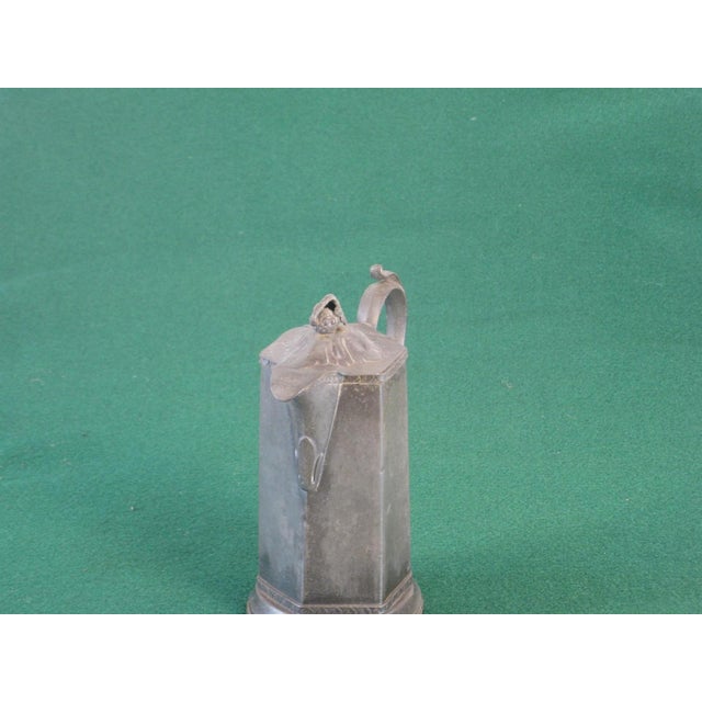 19th Century Syrup Jug W/ Lid or Creamer, American Pewter - Unmarked For Sale - Image 4 of 12