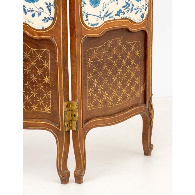 French Louis XVI Style Walnut Folding Table Screen For Sale - Image 3 of 7