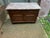 Antique French Art Deco Style Marble Top Oak Wood Cabinet Sideboard With Geometric Front For Sale - Image 4 of 18