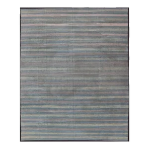 Large Afghanistan Kilim Modern With Stripes in Shade of Light Green