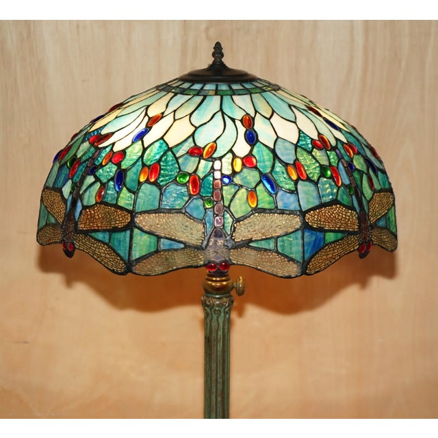 Art Nouveau Antique Original Tiffany Studios Nyc O'Brien Bronze Height Adjustable Table Lamp For Sale - Image 3 of 18