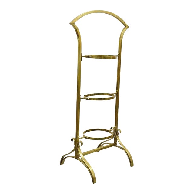 Mid 20th Century Vintage Italian Brass Mid Century Modern 3 Tier Muffin Stand For Sale