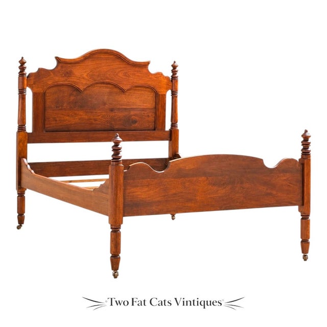 Antique Chippendale Style | Solid Cherry | Three-Quarter (3/4) Bed | Circa Mid-1800s A Stately Masterpiece of American...