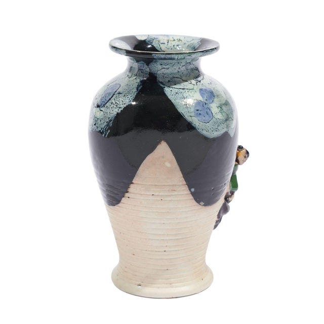 19th Century Japanese Sumida Gawa Vase With a Climbing Figure, C. 1890 For Sale - Image 5 of 9