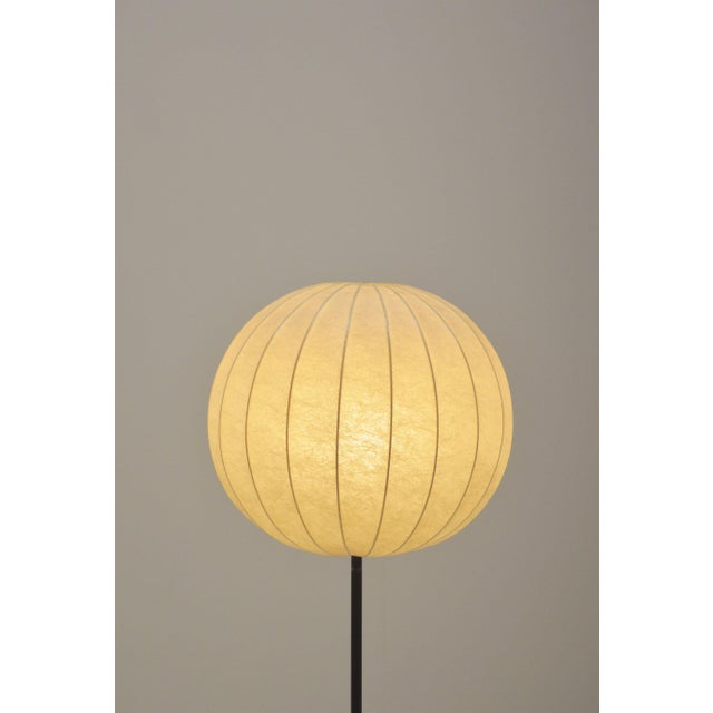 Mid-Century Modern Vintage Cocoon Tripod Floor Lamp with Brass Accent, 1960s For Sale - Image 3 of 11