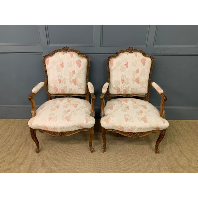 French Carved Walnut Armchairs, 1910, Set of 2 For Sale - Image 17 of 17