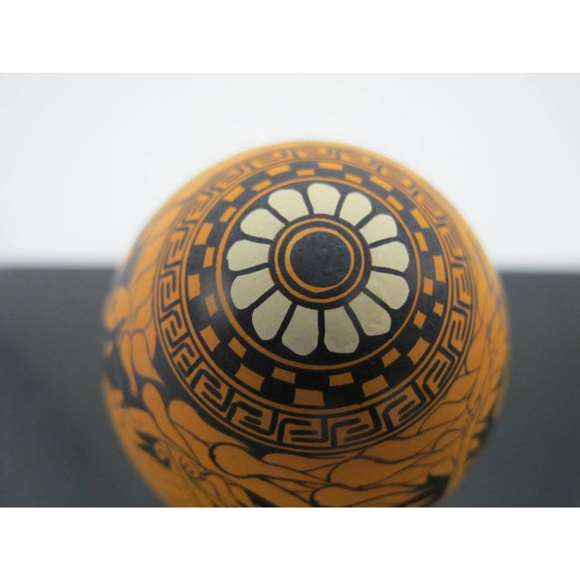 Terra Cotta Yyiannis Nomikos Male Erotic Mythology Trojan War Painting on Duck Egg Art 1977 For Sale - Image 8 of 8